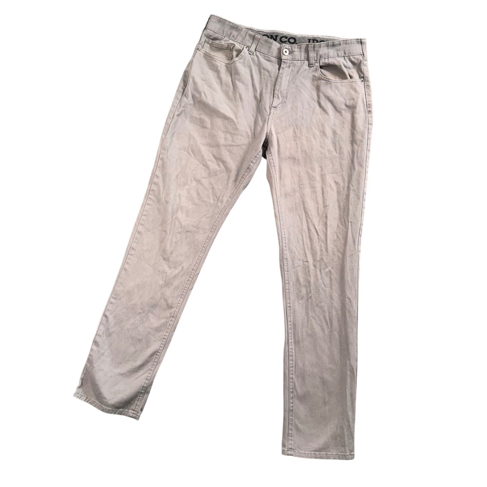 Iron Co Men Gray Stretch Twill Chino Pants Normcore Office Workwear Preppy 34x31